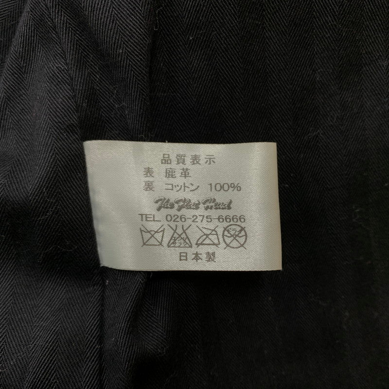【中古品】【メンズ】 DEERSKIN LEATHER JACKET ディア スキン レザージャケット アウター 鹿革 145-260316-ko-20-fuzh サイズ：38 カラー：ブラック 万代Net店