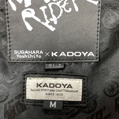 【中古品】【メンズ】 KADOYA カドヤ × KAMEN RIDER 仮面ライダー 別注 コラボ MASKED-R ONE JACKET マスクド アール ワン ジャケット ラムレザー 仮面ライダー1号 145-260316-ko-19-tei サイズ：M カラー：ブラック 万代Net店