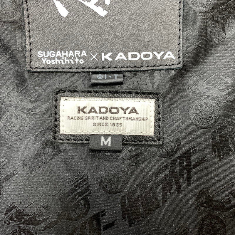 【中古品】【メンズ】 KADOYA カドヤ × KAMEN RIDER 仮面ライダー 別注 コラボ MASKED-R ONE JACKET マスクド アール ワン ジャケット ラムレザー 仮面ライダー1号 145-260316-ko-19-tei サイズ：M カラー：ブラック 万代Net店