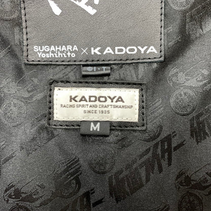 【中古品】【メンズ】 KADOYA カドヤ × KAMEN RIDER 仮面ライダー 別注 コラボ MASKED-R ONE JACKET マスクド アール ワン ジャケット ラムレザー 仮面ライダー1号 145-260316-ko-19-tei サイズ：M カラー：ブラック 万代Net店