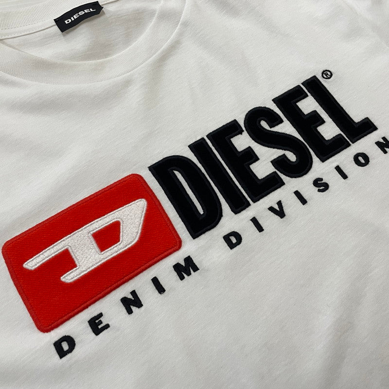 【中古品】【メンズ】 DIESEL ディーゼル T-JUST DIVISION MAGLIETTA 00SH0I-0CATJ Tジャスト ディビジョン マリエッタ Tシャツ 半袖 トップス 141-260623-yo-01-tei サイズ：L カラー：ホワイト 万代Net店