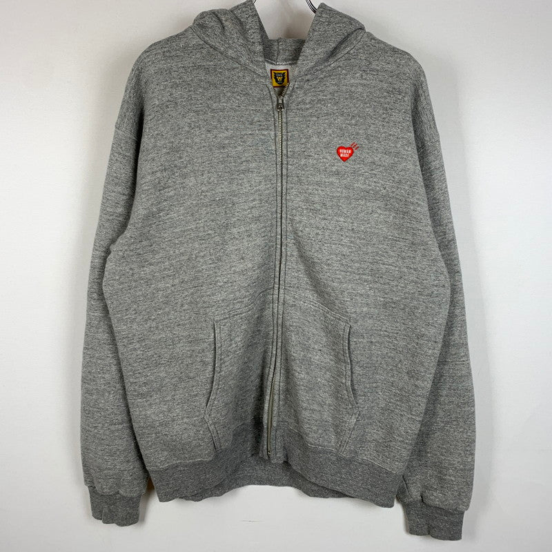 【中古品】【メンズ】 HUMANMADE ヒューマンメイド SWEAT ZIP UP HOODIE スウェット ジップ アップ フーディ トップス フルジップパーカー 142-260316-ko-16-tei サイズ：L カラー：グレー 万代Net店