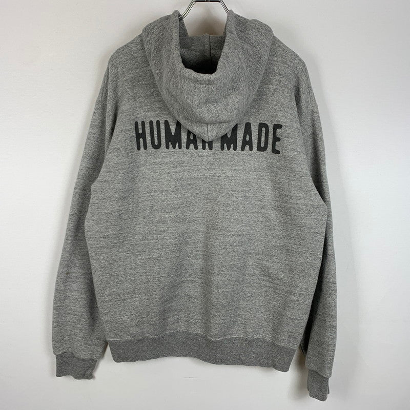 【中古品】【メンズ】 HUMANMADE ヒューマンメイド SWEAT ZIP UP HOODIE スウェット ジップ アップ フーディ トップス フルジップパーカー 142-260316-ko-16-tei サイズ：L カラー：グレー 万代Net店