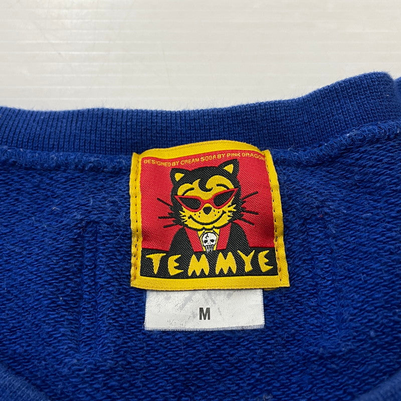 【中古品】【メンズ】 CREAM SODA クリームソーダ TEMMYE PRINT SWEAT SHIRT ティミー プリント スウェットシャツ 長袖 トップス トレーナー 145-260317-yo-04-tei サイズ：M カラー：ブルー 万代Net店