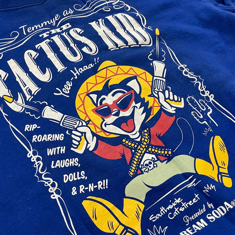 【中古品】【メンズ】 CREAM SODA クリームソーダ TEMMYE PRINT SWEAT SHIRT ティミー プリント スウェットシャツ 長袖 トップス トレーナー 145-260317-yo-04-tei サイズ：M カラー：ブルー 万代Net店