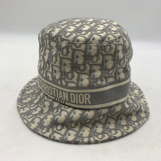 【中古品】【レディース】 Christian Dior クリスチャンディオール 11DOB923I132 オブリーク バケットハット 帽子 コットン ボブハット 183-260404-ko-01-tei サイズ：59 カラー：グレー系 万代Net店