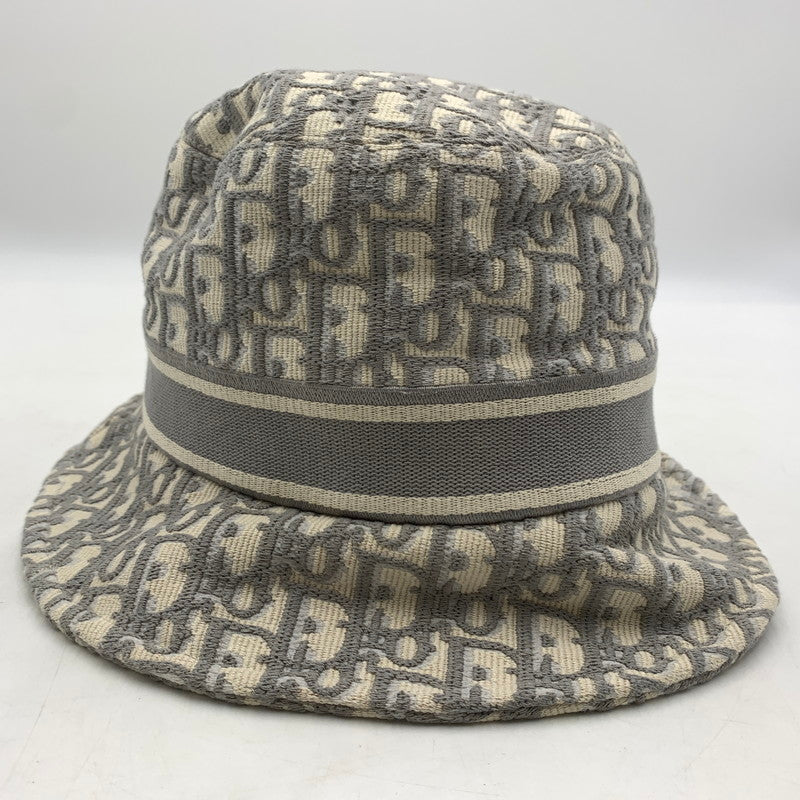 【中古品】【レディース】 Christian Dior クリスチャンディオール 11DOB923I132 オブリーク バケットハット 帽子 コットン ボブハット 183-260404-ko-01-tei サイズ：59 カラー：グレー系 万代Net店