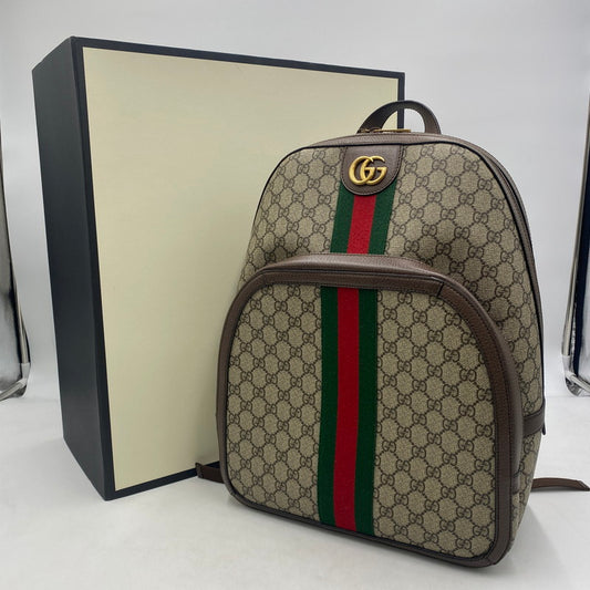 【中古品】【メンズ】 GUCCI グッチ 547967 オフィディア GG ミディアム バックパック カバン リュック 180-260316-ks-17-tei カラー：ベージュ/ダークブラウン 万代Net店