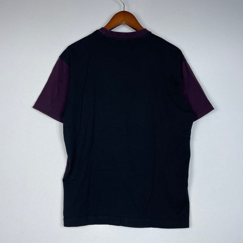【中古品】【メンズ】 PRADA プラダ GRAPHIC DESIGN BICOLOR T-SHIRT グラフィック デザイン バイカラー Tシャツ 半袖 トップス 141-260318-yo-01-tei サイズ：M カラー：赤紫/ブラック 万代Net店