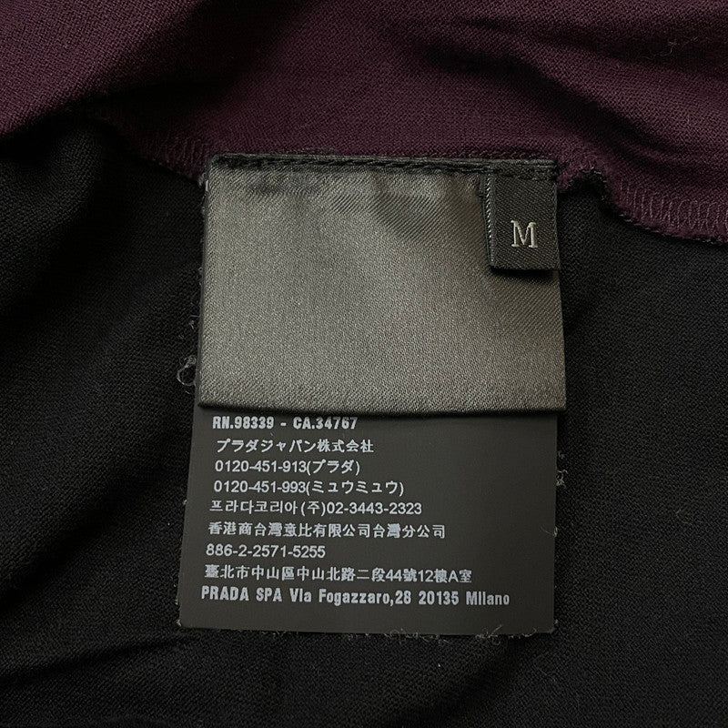【中古品】【メンズ】 PRADA プラダ GRAPHIC DESIGN BICOLOR T-SHIRT グラフィック デザイン バイカラー Tシャツ 半袖 トップス 141-260318-yo-01-tei サイズ：M カラー：赤紫/ブラック 万代Net店