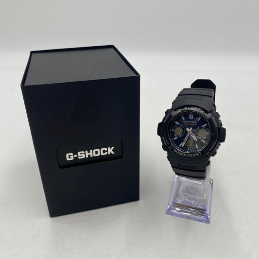 【中古品】【メンズ】 CASIO カシオ 15AW G-SHOCK ANALOG-DIGITAL AWG-100 M100 SERIES AWG-M100SB ジーショック　アナログ デジタル タフソーラー 腕時計 196-260406-ks-23-tei サイズ：※説明書、箱付き カラー：ブラック 万代Net店