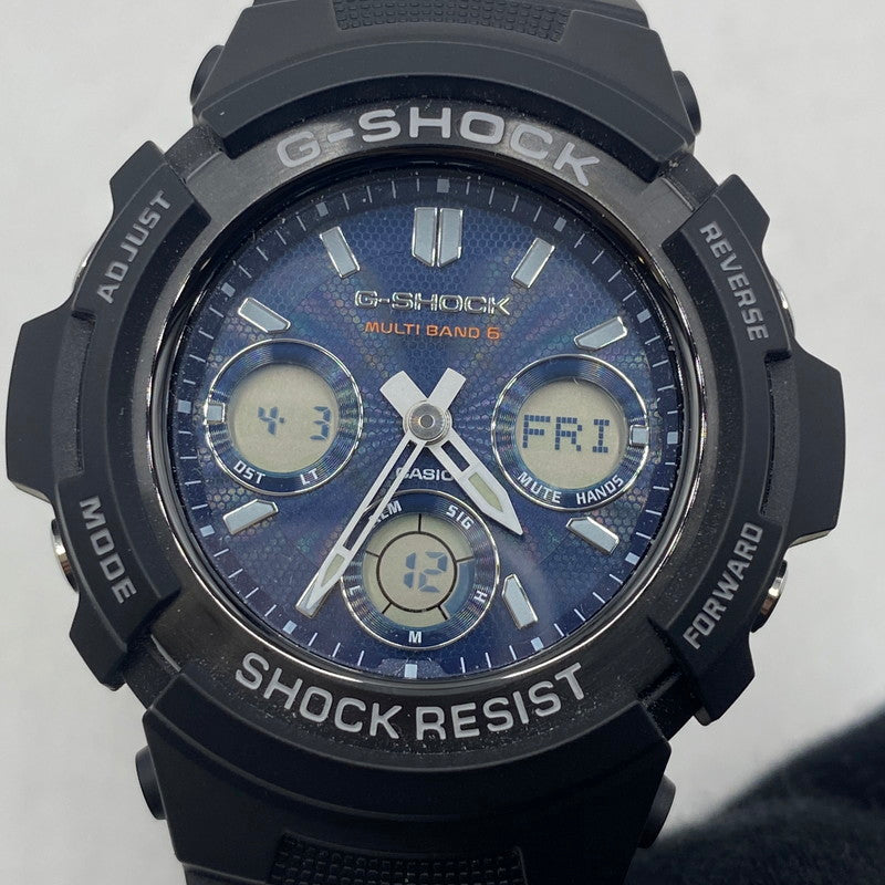 【中古品】【メンズ】 CASIO カシオ 15AW G-SHOCK ANALOG-DIGITAL AWG-100 M100 SERIES AWG-M100SB ジーショック　アナログ デジタル タフソーラー 腕時計 196-260406-ks-23-tei サイズ：※説明書、箱付き カラー：ブラック 万代Net店