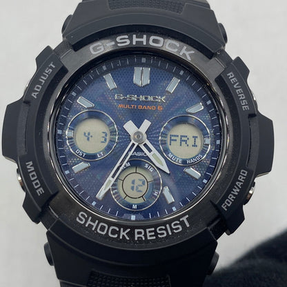 【中古品】【メンズ】 CASIO カシオ 15AW G-SHOCK ANALOG-DIGITAL AWG-100 M100 SERIES AWG-M100SB ジーショック　アナログ デジタル タフソーラー 腕時計 196-260406-ks-23-tei サイズ：※説明書、箱付き カラー：ブラック 万代Net店