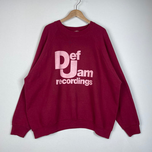【中古品】【メンズ】 FRUIT O THE LOOM フルーツオブザルーム 90's DEF JAM RECORDS 90年代 デフ・ジャムレコーディングス スウェット 長袖 トップス トレーナー 145-260318-yo-04-tei サイズ：XXXL カラー：レッド 万代Net店