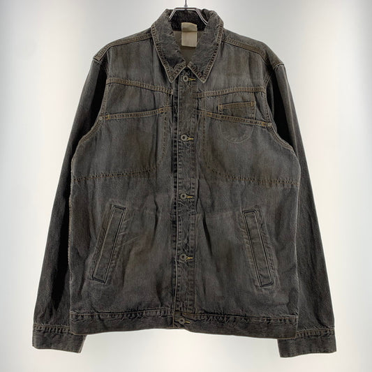 【現状渡し品】【メンズ】 MASTER PIESE マスターピース DENIM JACKET デニムジャケット アウター カバーオール ヴィンテージ加工 142-260330-ko-21-tei サイズ：L カラー：ブラック 万代Net店