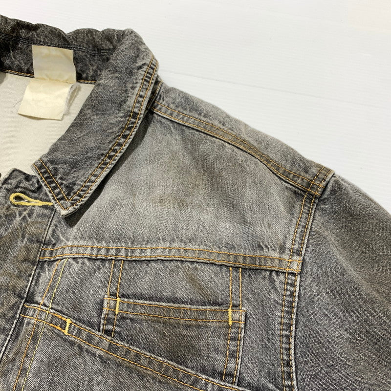 【現状渡し品】【メンズ】 MASTER PIESE マスターピース DENIM JACKET デニムジャケット アウター カバーオール ヴィンテージ加工 142-260330-ko-21-tei サイズ：L カラー：ブラック 万代Net店