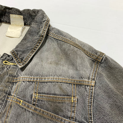 【現状渡し品】【メンズ】 MASTER PIESE マスターピース DENIM JACKET デニムジャケット アウター カバーオール ヴィンテージ加工 142-260330-ko-21-tei サイズ：L カラー：ブラック 万代Net店