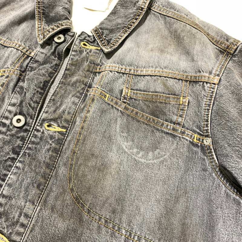 【現状渡し品】【メンズ】 MASTER PIESE マスターピース DENIM JACKET デニムジャケット アウター カバーオール ヴィンテージ加工 142-260330-ko-21-tei サイズ：L カラー：ブラック 万代Net店