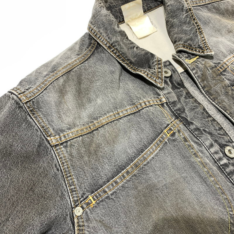 【現状渡し品】【メンズ】 MASTER PIESE マスターピース DENIM JACKET デニムジャケット アウター カバーオール ヴィンテージ加工 142-260330-ko-21-tei サイズ：L カラー：ブラック 万代Net店