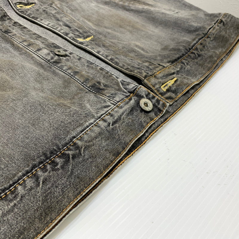 【現状渡し品】【メンズ】 MASTER PIESE マスターピース DENIM JACKET デニムジャケット アウター カバーオール ヴィンテージ加工 142-260330-ko-21-tei サイズ：L カラー：ブラック 万代Net店