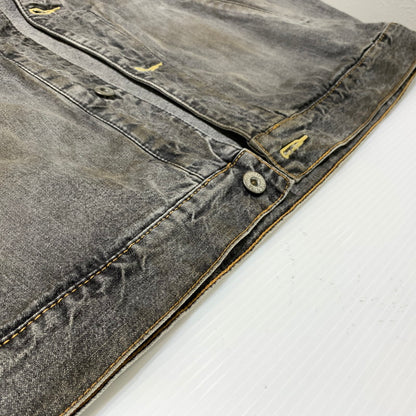 【現状渡し品】【メンズ】 MASTER PIESE マスターピース DENIM JACKET デニムジャケット アウター カバーオール ヴィンテージ加工 142-260330-ko-21-tei サイズ：L カラー：ブラック 万代Net店