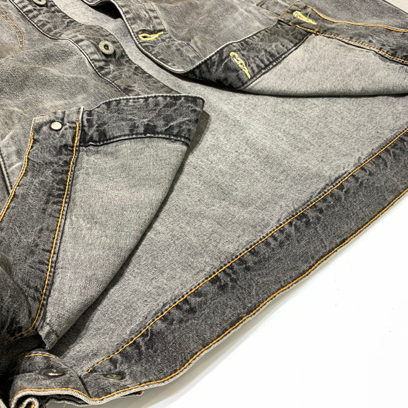 【現状渡し品】【メンズ】 MASTER PIESE マスターピース DENIM JACKET デニムジャケット アウター カバーオール ヴィンテージ加工 142-260330-ko-21-tei サイズ：L カラー：ブラック 万代Net店