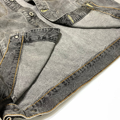 【現状渡し品】【メンズ】 MASTER PIESE マスターピース DENIM JACKET デニムジャケット アウター カバーオール ヴィンテージ加工 142-260330-ko-21-tei サイズ：L カラー：ブラック 万代Net店