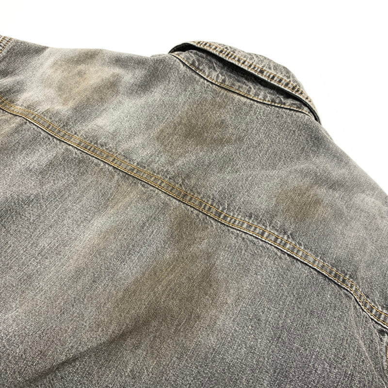 【現状渡し品】【メンズ】 MASTER PIESE マスターピース DENIM JACKET デニムジャケット アウター カバーオール ヴィンテージ加工 142-260330-ko-21-tei サイズ：L カラー：ブラック 万代Net店