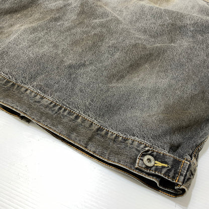 【現状渡し品】【メンズ】 MASTER PIESE マスターピース DENIM JACKET デニムジャケット アウター カバーオール ヴィンテージ加工 142-260330-ko-21-tei サイズ：L カラー：ブラック 万代Net店