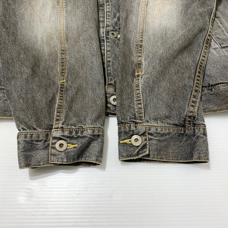 【現状渡し品】【メンズ】 MASTER PIESE マスターピース DENIM JACKET デニムジャケット アウター カバーオール ヴィンテージ加工 142-260330-ko-21-tei サイズ：L カラー：ブラック 万代Net店
