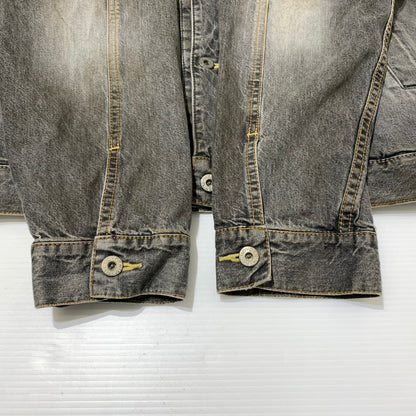 【現状渡し品】【メンズ】 MASTER PIESE マスターピース DENIM JACKET デニムジャケット アウター カバーオール ヴィンテージ加工 142-260330-ko-21-tei サイズ：L カラー：ブラック 万代Net店
