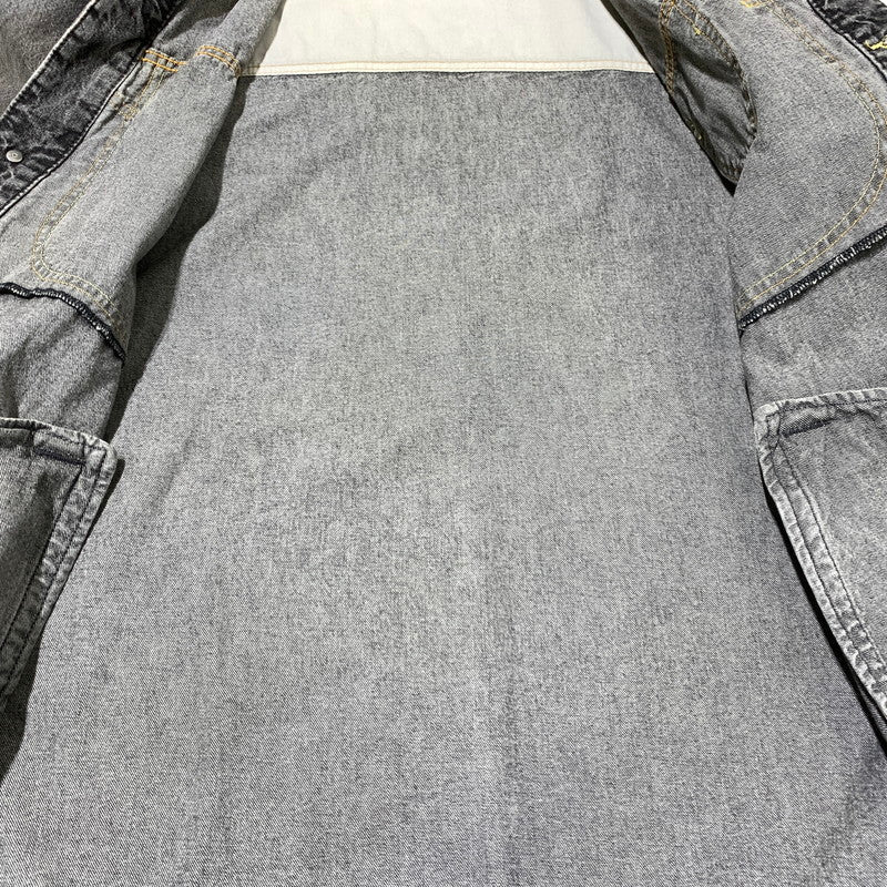 【現状渡し品】【メンズ】 MASTER PIESE マスターピース DENIM JACKET デニムジャケット アウター カバーオール ヴィンテージ加工 142-260330-ko-21-tei サイズ：L カラー：ブラック 万代Net店