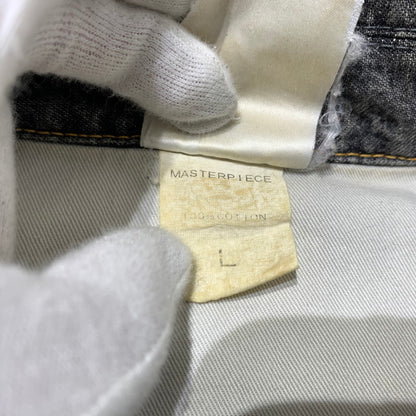 【現状渡し品】【メンズ】 MASTER PIESE マスターピース DENIM JACKET デニムジャケット アウター カバーオール ヴィンテージ加工 142-260330-ko-21-tei サイズ：L カラー：ブラック 万代Net店