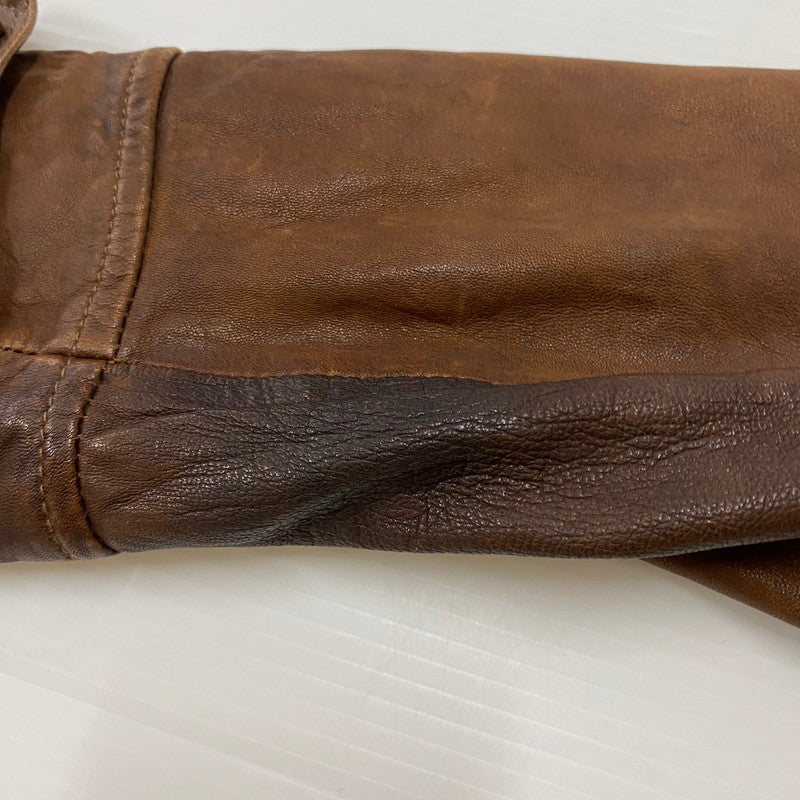 【ジャンク品】【メンズ】 JOURNAL STANDARD ジャーナルスタンダード LAMB LEATHER JACKET ラムレザー ジャケット アウター 147-260401-ks-22-tei サイズ：M カラー：ブラウン 万代Net店