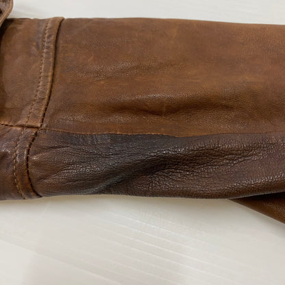 【ジャンク品】【メンズ】 JOURNAL STANDARD ジャーナルスタンダード LAMB LEATHER JACKET ラムレザー ジャケット アウター 147-260401-ks-22-tei サイズ：M カラー：ブラウン 万代Net店