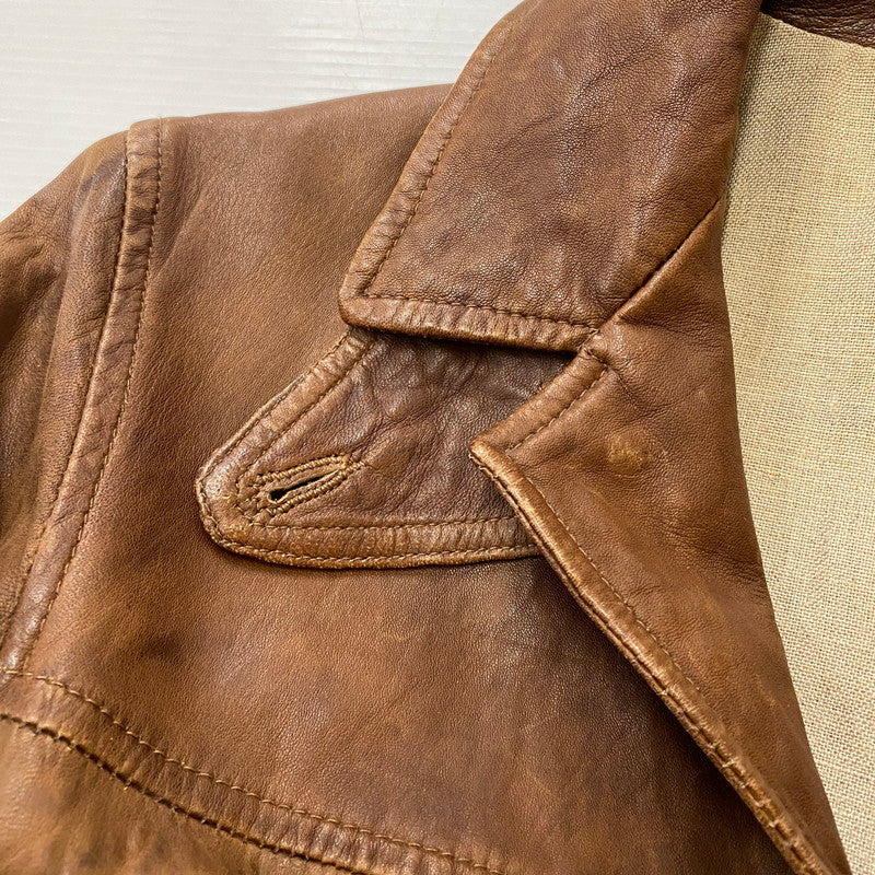 【ジャンク品】【メンズ】 JOURNAL STANDARD ジャーナルスタンダード LAMB LEATHER JACKET ラムレザー ジャケット アウター 147-260401-ks-22-tei サイズ：M カラー：ブラウン 万代Net店