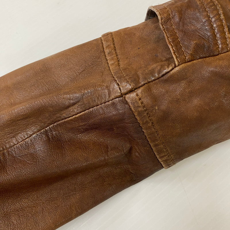 【ジャンク品】【メンズ】 JOURNAL STANDARD ジャーナルスタンダード LAMB LEATHER JACKET ラムレザー ジャケット アウター 147-260401-ks-22-tei サイズ：M カラー：ブラウン 万代Net店