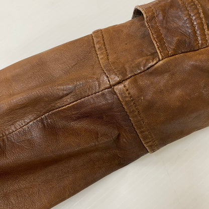 【ジャンク品】【メンズ】 JOURNAL STANDARD ジャーナルスタンダード LAMB LEATHER JACKET ラムレザー ジャケット アウター 147-260401-ks-22-tei サイズ：M カラー：ブラウン 万代Net店