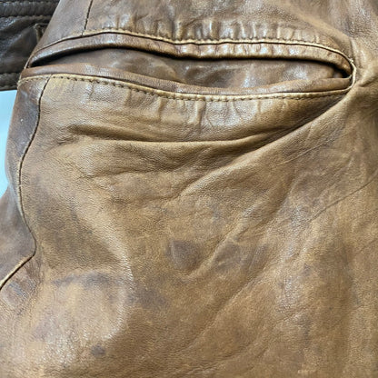 【ジャンク品】【メンズ】 JOURNAL STANDARD ジャーナルスタンダード LAMB LEATHER JACKET ラムレザー ジャケット アウター 147-260401-ks-22-tei サイズ：M カラー：ブラウン 万代Net店