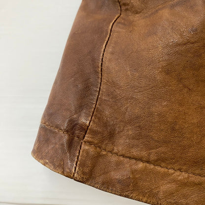 【ジャンク品】【メンズ】 JOURNAL STANDARD ジャーナルスタンダード LAMB LEATHER JACKET ラムレザー ジャケット アウター 147-260401-ks-22-tei サイズ：M カラー：ブラウン 万代Net店