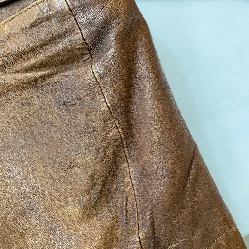【ジャンク品】【メンズ】 JOURNAL STANDARD ジャーナルスタンダード LAMB LEATHER JACKET ラムレザー ジャケット アウター 147-260401-ks-22-tei サイズ：M カラー：ブラウン 万代Net店
