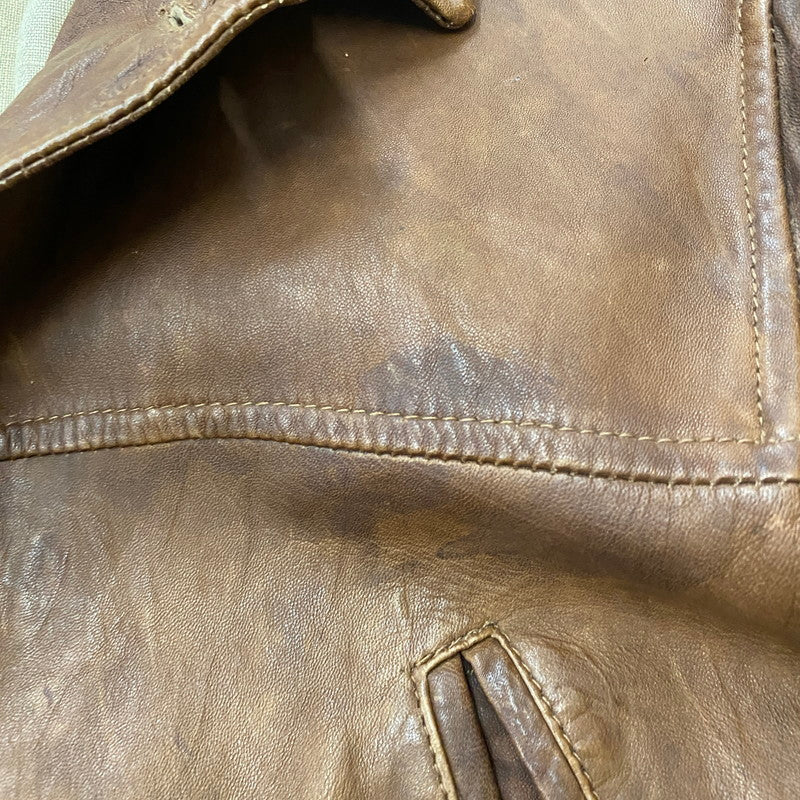 【ジャンク品】【メンズ】 JOURNAL STANDARD ジャーナルスタンダード LAMB LEATHER JACKET ラムレザー ジャケット アウター 147-260401-ks-22-tei サイズ：M カラー：ブラウン 万代Net店
