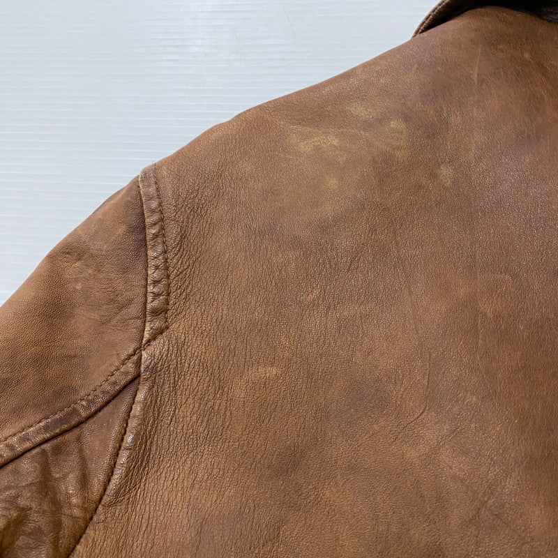 【ジャンク品】【メンズ】 JOURNAL STANDARD ジャーナルスタンダード LAMB LEATHER JACKET ラムレザー ジャケット アウター 147-260401-ks-22-tei サイズ：M カラー：ブラウン 万代Net店