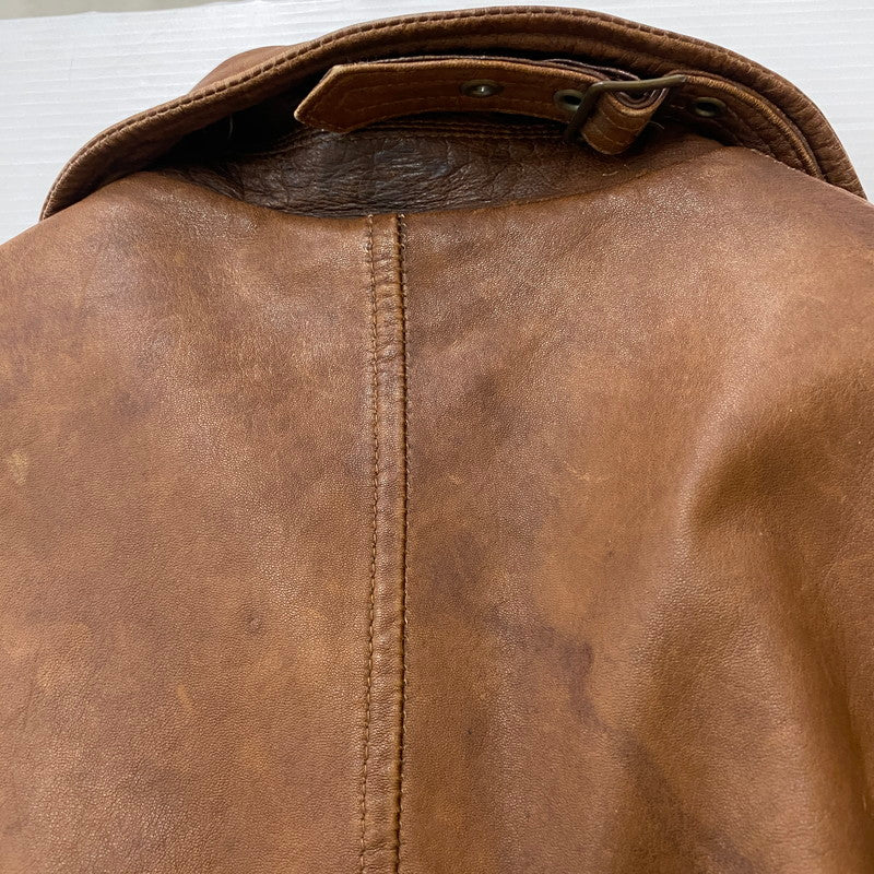 【ジャンク品】【メンズ】 JOURNAL STANDARD ジャーナルスタンダード LAMB LEATHER JACKET ラムレザー ジャケット アウター 147-260401-ks-22-tei サイズ：M カラー：ブラウン 万代Net店