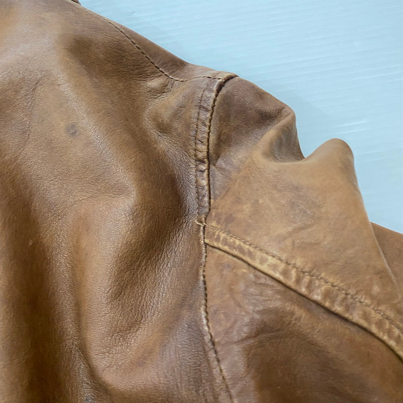 【ジャンク品】【メンズ】 JOURNAL STANDARD ジャーナルスタンダード LAMB LEATHER JACKET ラムレザー ジャケット アウター 147-260401-ks-22-tei サイズ：M カラー：ブラウン 万代Net店