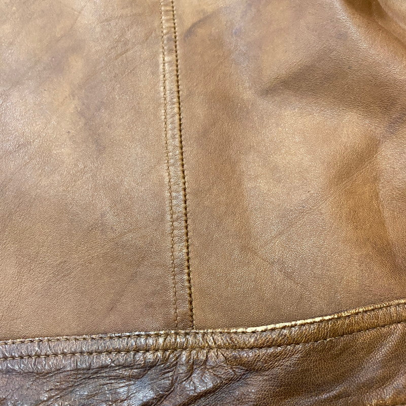【ジャンク品】【メンズ】 JOURNAL STANDARD ジャーナルスタンダード LAMB LEATHER JACKET ラムレザー ジャケット アウター 147-260401-ks-22-tei サイズ：M カラー：ブラウン 万代Net店
