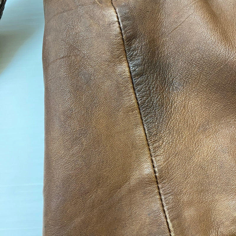 【ジャンク品】【メンズ】 JOURNAL STANDARD ジャーナルスタンダード LAMB LEATHER JACKET ラムレザー ジャケット アウター 147-260401-ks-22-tei サイズ：M カラー：ブラウン 万代Net店