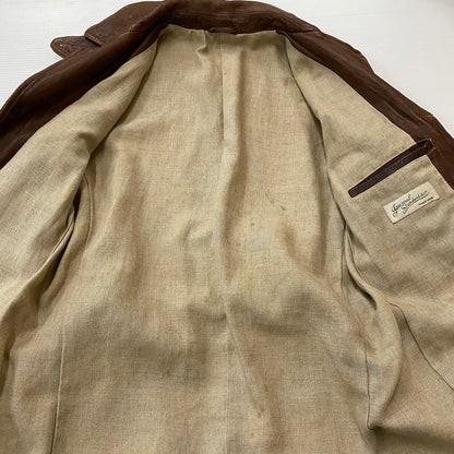 【ジャンク品】【メンズ】 JOURNAL STANDARD ジャーナルスタンダード LAMB LEATHER JACKET ラムレザー ジャケット アウター 147-260401-ks-22-tei サイズ：M カラー：ブラウン 万代Net店