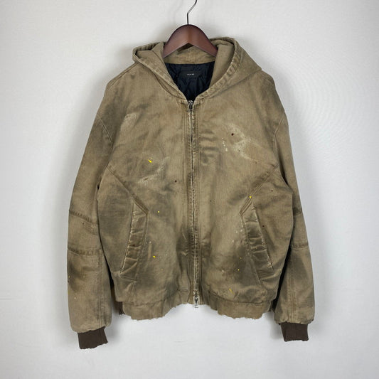 【現状渡し品】【メンズ】 Vuja Dé ヴジャ・デ BECK DESTROYED HOODED BOMBER JACKET ベック ディストロイド フーテッド ボンバージャケット アウター 140-260325-ks-10-tei サイズ：M カラー：ベージュ 万代Net店