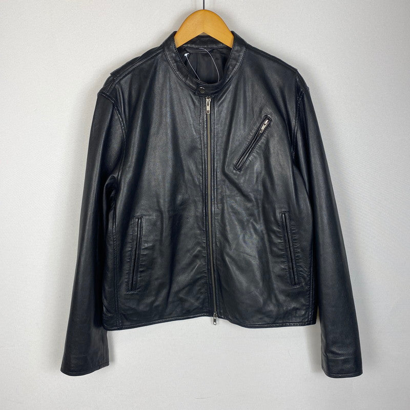 【中古美品】【メンズ】 JOURNAL STANDARD ジャーナルスタンダード 26's SHEEP SKIN WASHED LEATHER RIDERS JACKET 26-011-600-5570-1-0 シープスキン ウォッシュド レザー ライダース ジャケット ライトアウター 147-260325-ks-05-tei サイズ：M カラー：ブラック 万代Net店